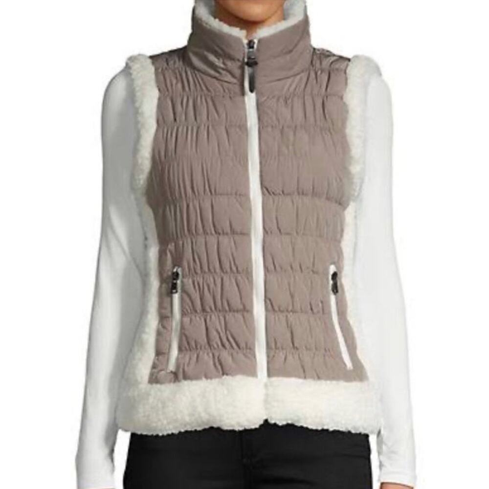 Calvin Klein Puffer Vest Sherpa Performance Sz S full zip versatile
